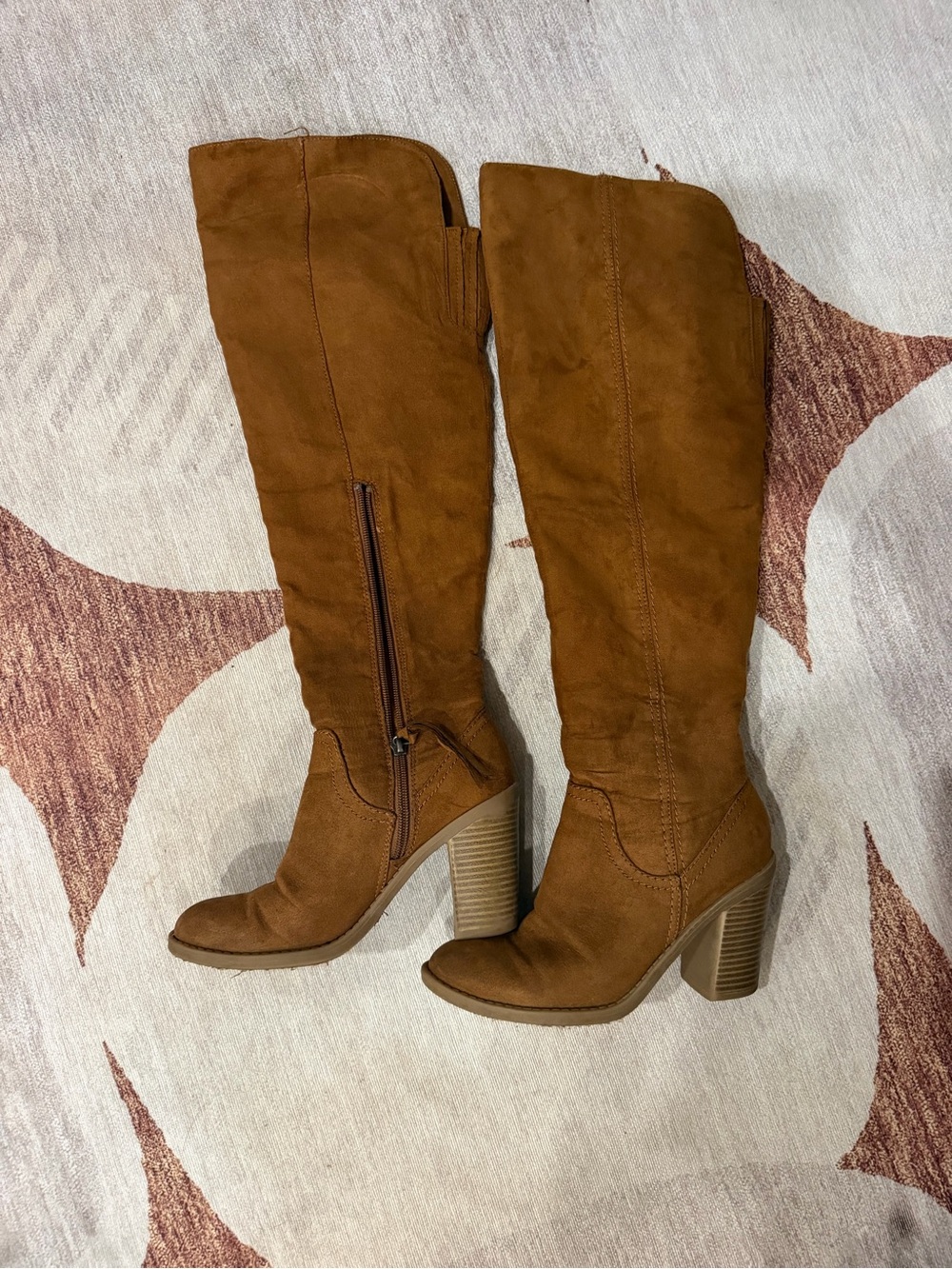 Women's Tall Faux Suede Knee-High Boots in Chestnut